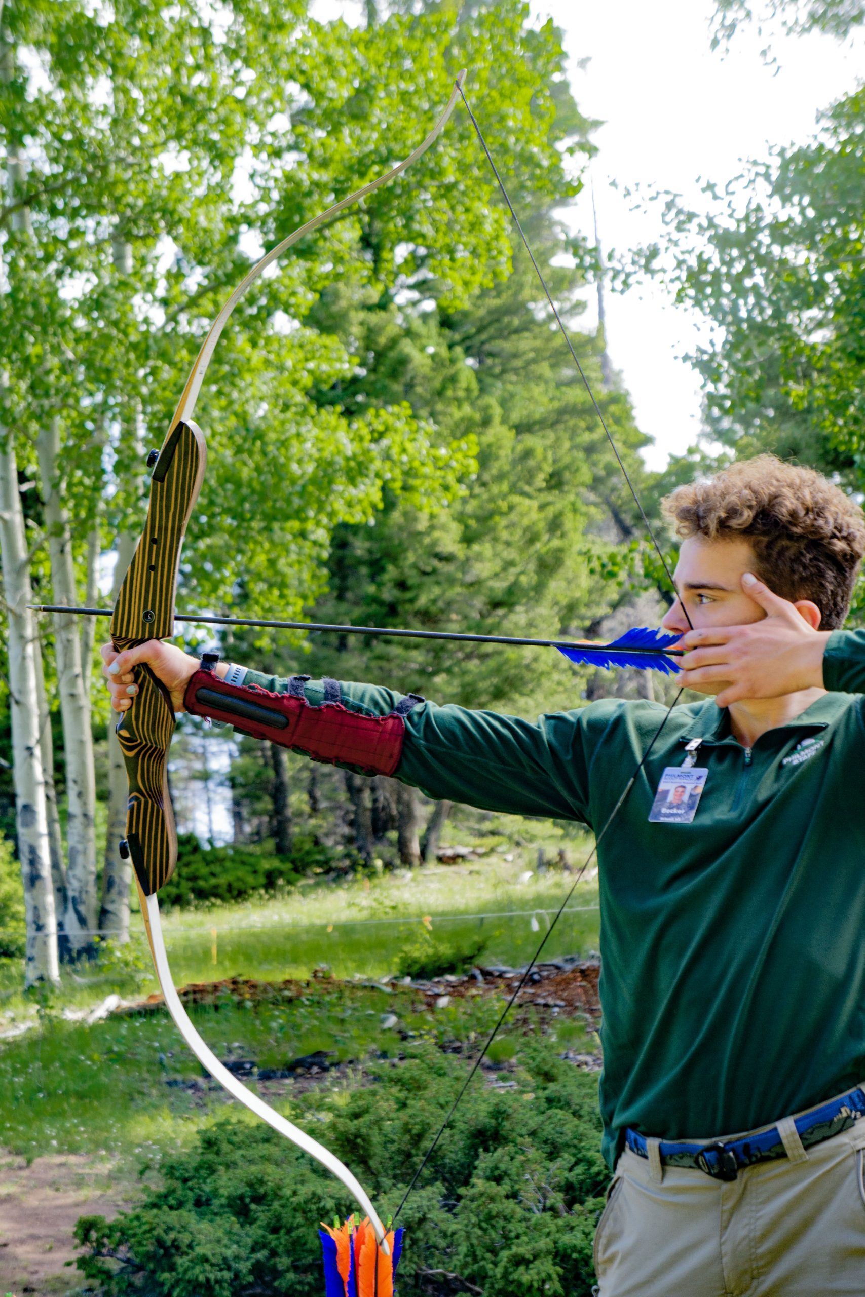 MPS Staff member Becker Griffin Shooting aerial archery at Apache Springs